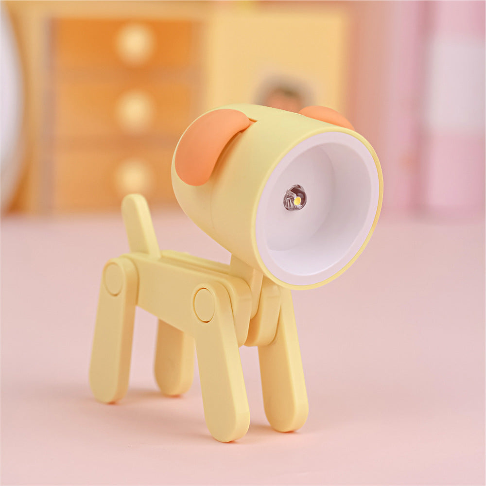 Adorable Pet Diy Small Night Bedroom Bedside Dormitory Puppy Mini Table Lamp