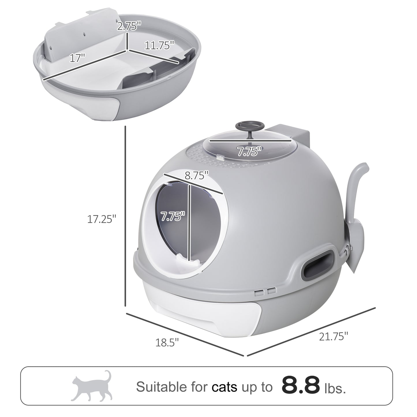 Cat Litter Box Toilet with Lid